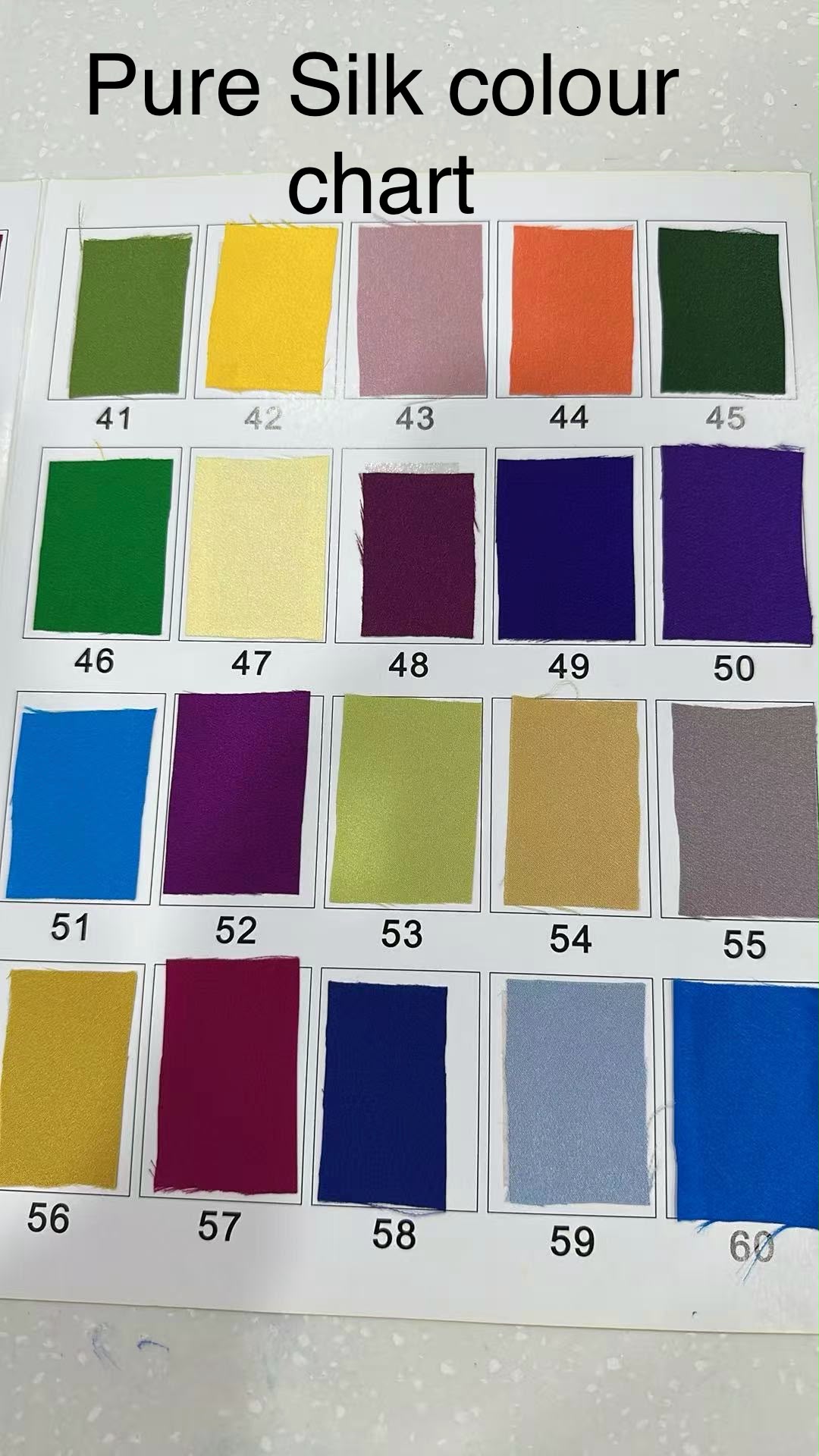 pure silk colour chart